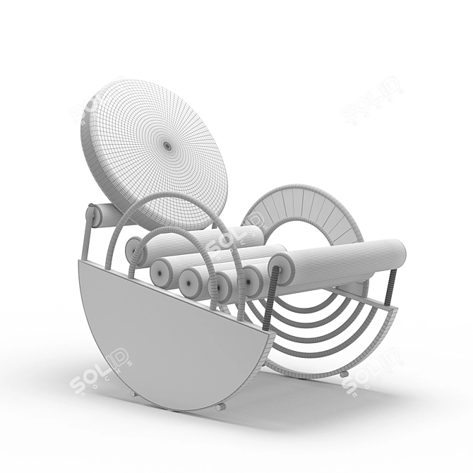 Velvet Steel Rocker 3D model image 2