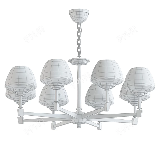 Sophisticated Brass Chandelier 3D model image 2