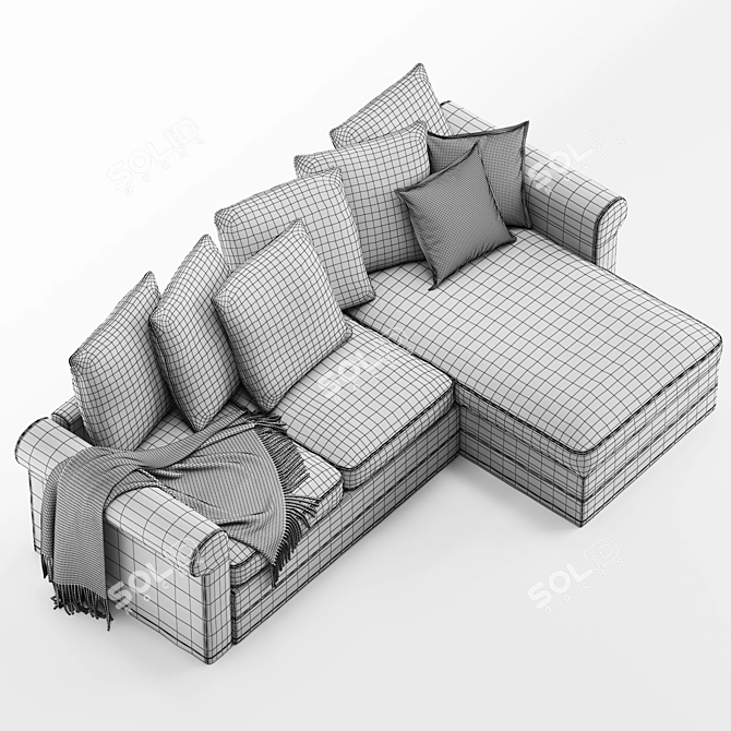 Versatile and Spacious Ikea Gronlid Corner Sofa 3D model image 7