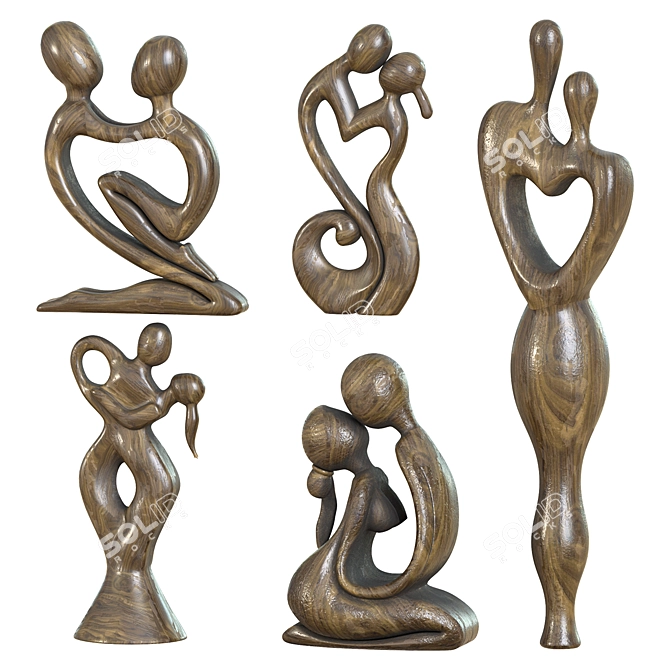 Sculpture Love Kiss Duo 3D model image 2