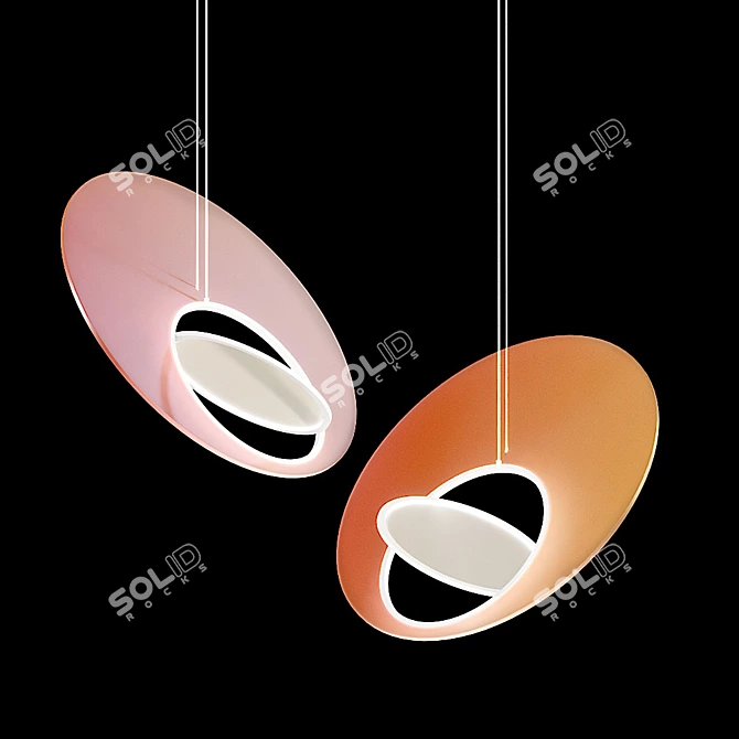 Marketa Pendant Lamp: Sleek Glass and Brass Design 3D model image 1