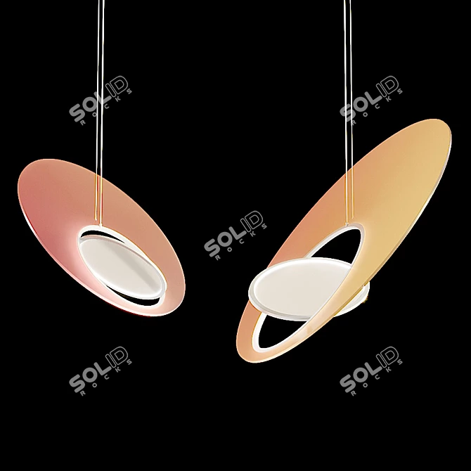 Marketa Pendant Lamp: Sleek Glass and Brass Design 3D model image 2