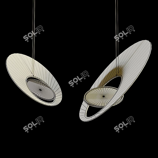 Marketa Pendant Lamp: Sleek Glass and Brass Design 3D model image 3