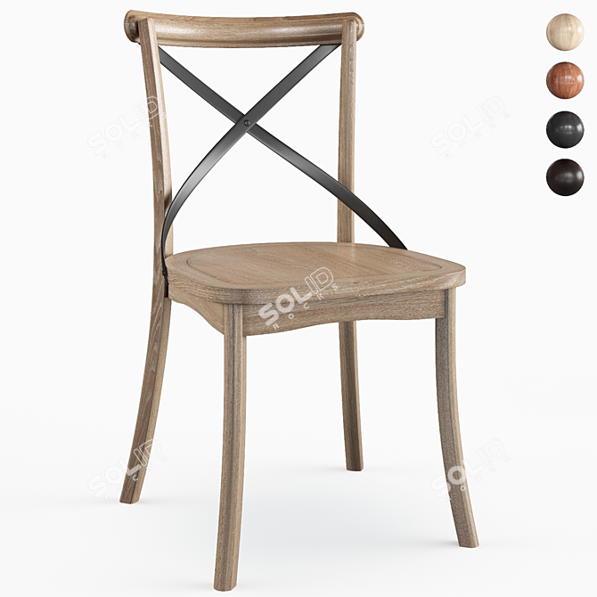 Elegant Gafton Cross Back Chair 3D model image 1