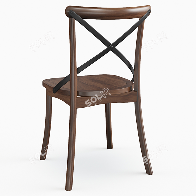 Elegant Gafton Cross Back Chair 3D model image 2