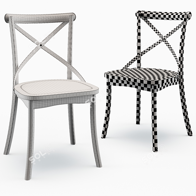 Elegant Gafton Cross Back Chair 3D model image 5