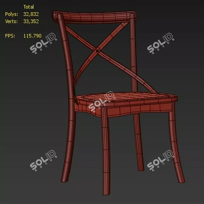 Elegant Gafton Cross Back Chair 3D model image 6