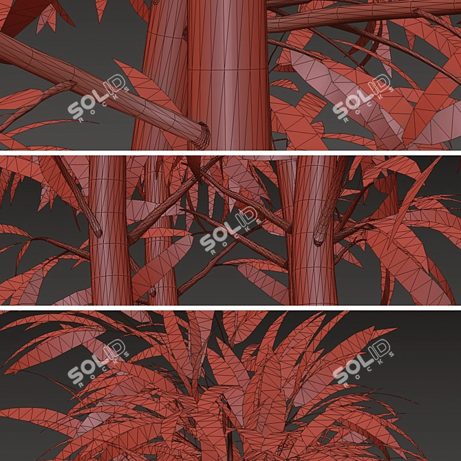 Golden Bamboo Plants Set (6-Pack) 3D model image 6