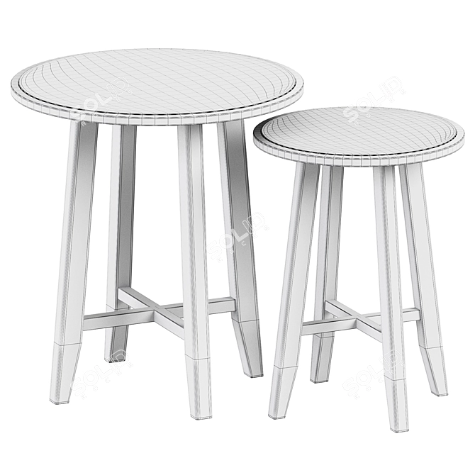  Stylish Kragsta Nesting Tables: Space-saving Elegance 3D model image 2