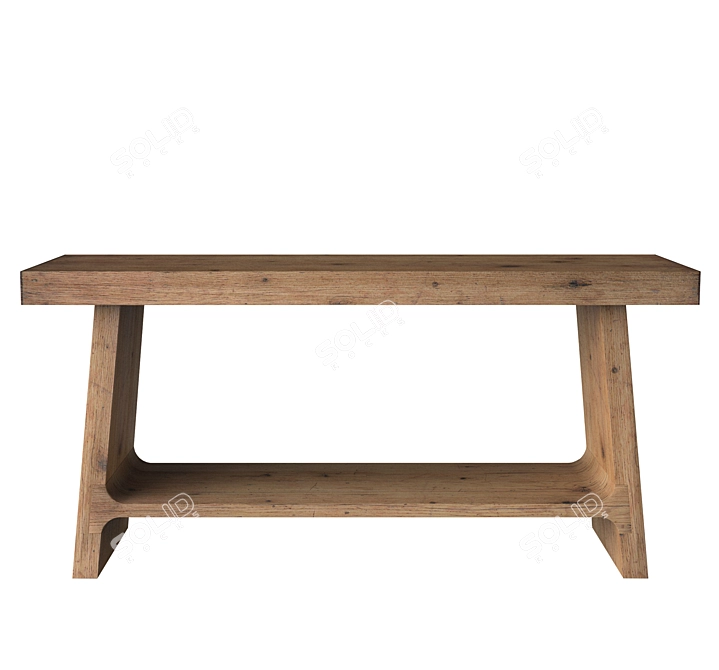 Rustic Bird Wood Console Table 3D model image 1
