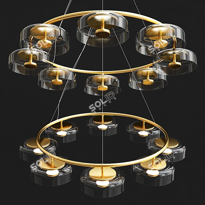 Modern Ice Crystal Chandelier 3D model image 1