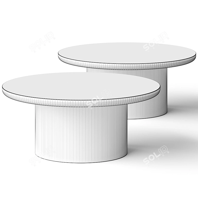 Sleek Oak Coffee Table - Stylish and Functional 3D model image 2