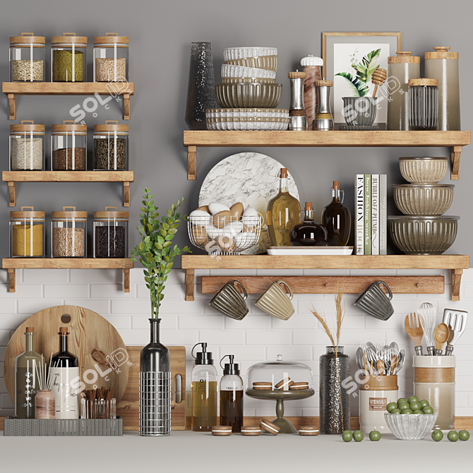 Sleek Kitchen Essentials: Accessorize in Style! 3D model image 1