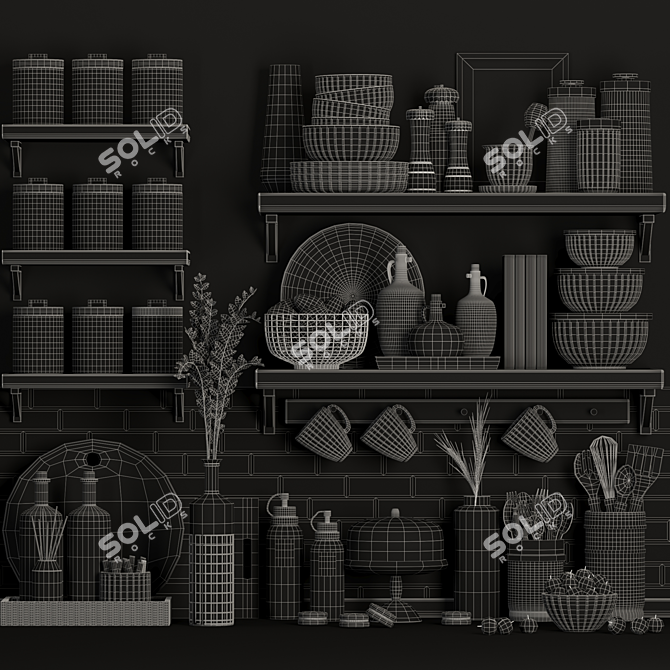 Sleek Kitchen Essentials: Accessorize in Style! 3D model image 6