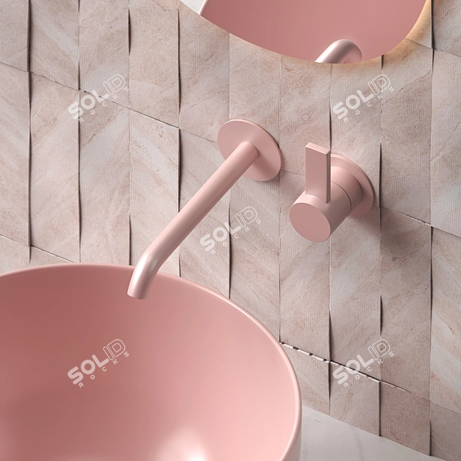 Luxury Marble Bathroom Set 3D model image 2