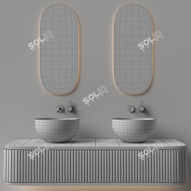 Luxury Marble Bathroom Set 3D model image 5