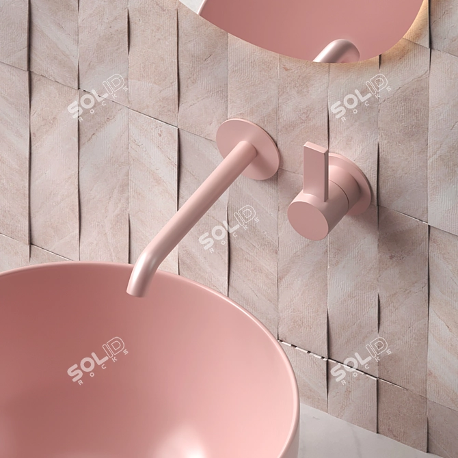 Luxury Marble Bathroom Set 3D model image 7