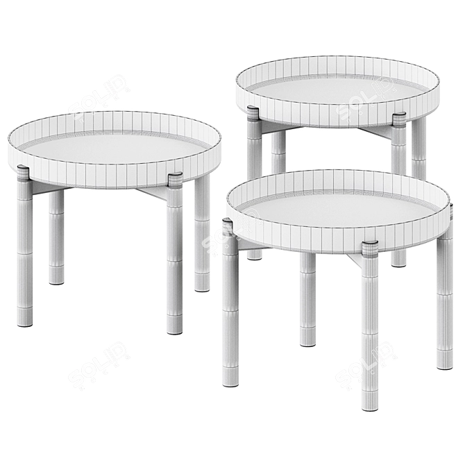 Elegant Juli Marble Coffee Table 3D model image 2
