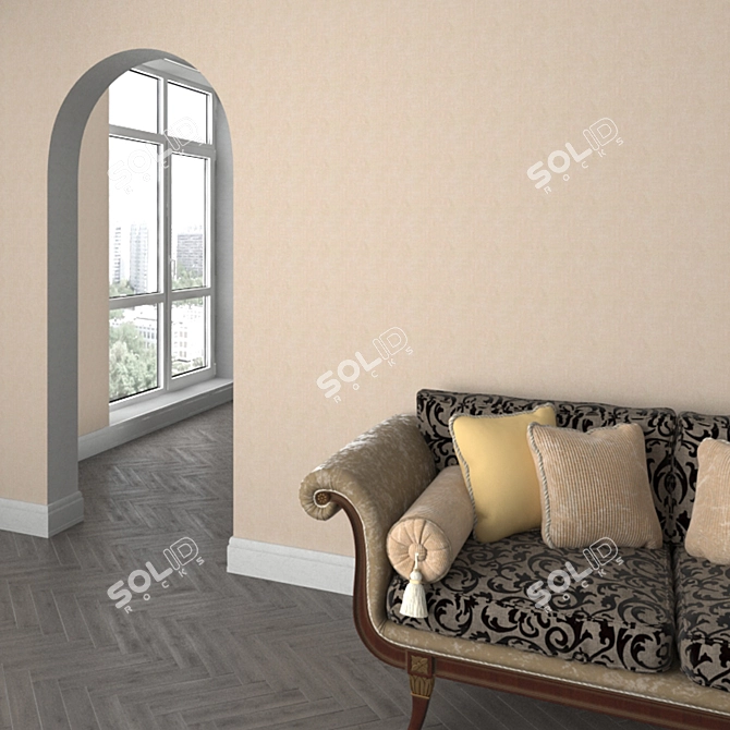 Title: Capri Rhino Seamless Textile Wallpaper 3D model image 4