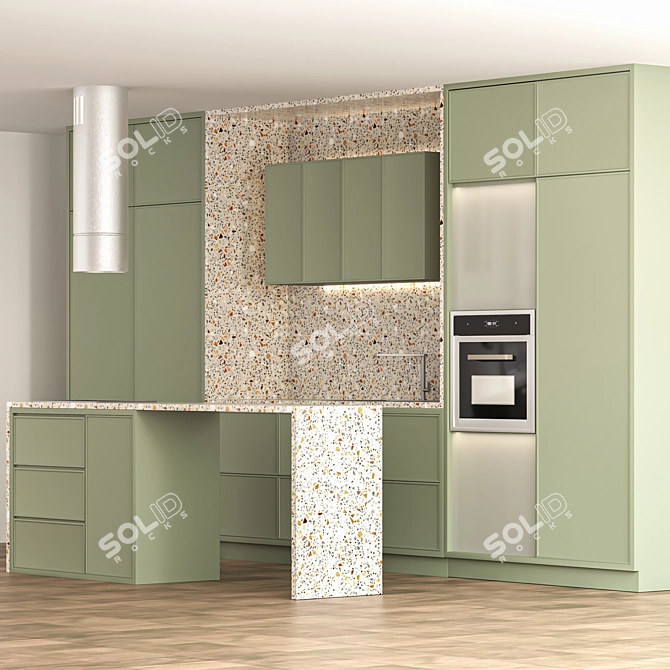 Sleek Kitchen.02 Set 3D model image 3