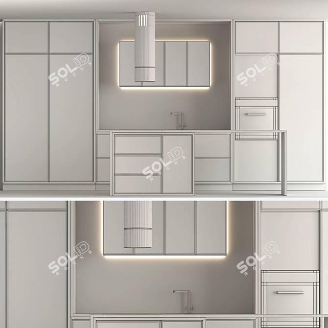 Sleek Kitchen.02 Set 3D model image 7