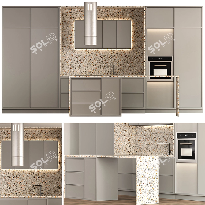 Sleek Kitchen.02 Set 3D model image 8