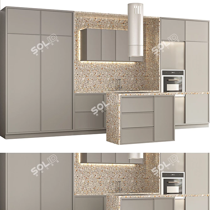 Sleek Kitchen.02 Set 3D model image 12