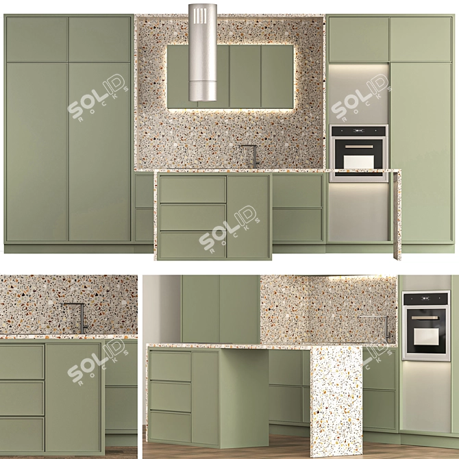 Sleek Kitchen.02 Set 3D model image 13