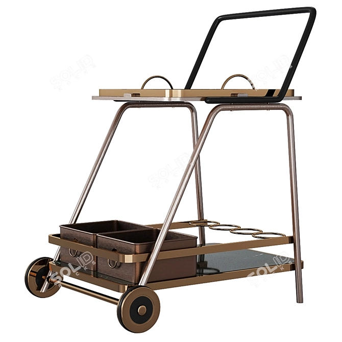 Decatur Bar Cart: Elegant and Functional 3D model image 2