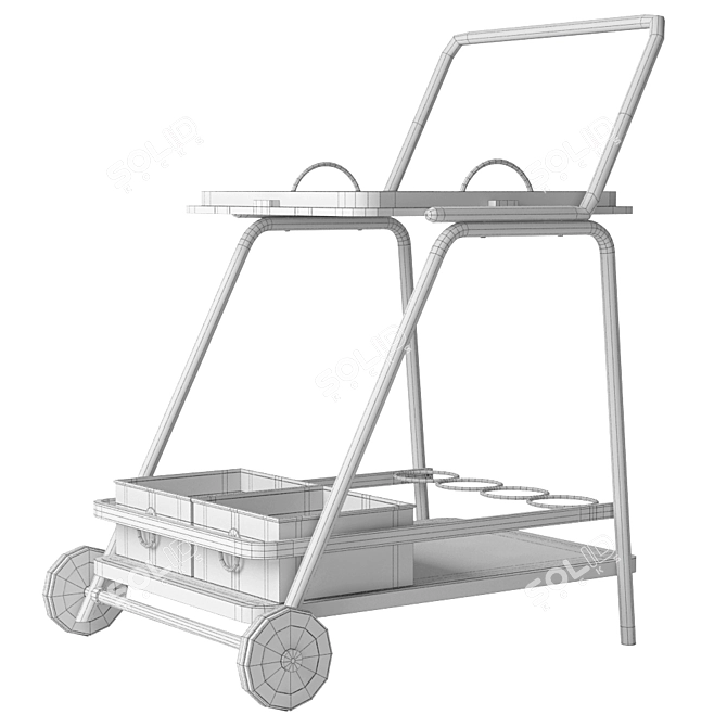 Decatur Bar Cart: Elegant and Functional 3D model image 5