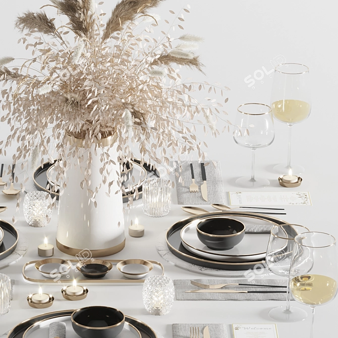 Elegant Tableware Set1: 2016 Edition 3D model image 9