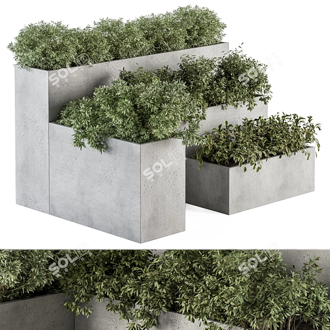 Concrete Outdoor Plant Set 277 3D model image 2