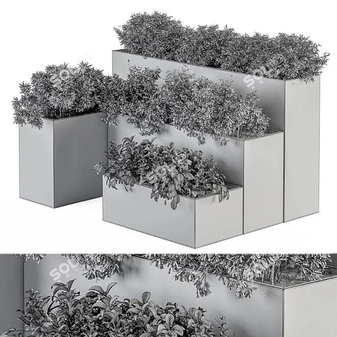 Concrete Outdoor Plant Set 277 3D model image 6