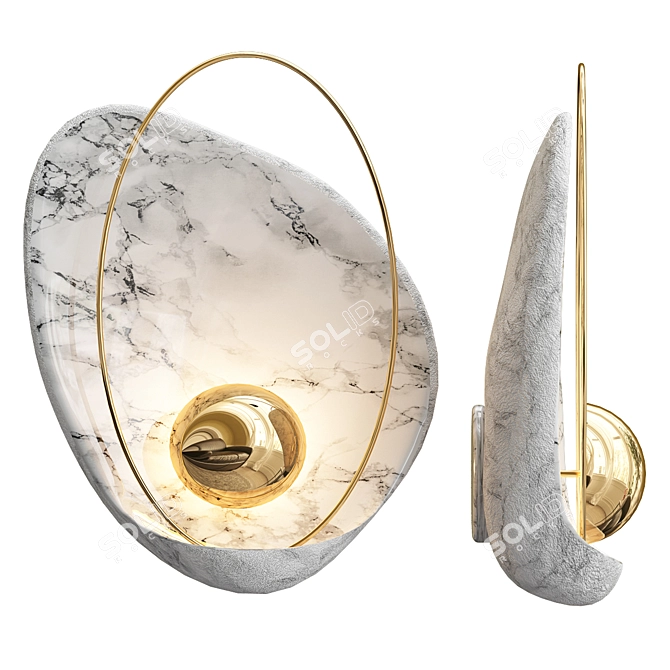 Sleek Pearl Wall Lamp 3D model image 1