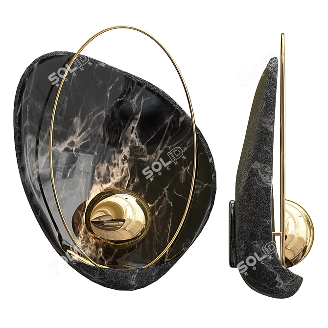 Sleek Pearl Wall Lamp 3D model image 2