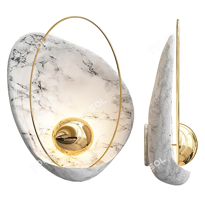 Sleek Pearl Wall Lamp 3D model image 4