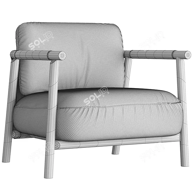 Modern Armchair Diter Nathy 3D model image 6