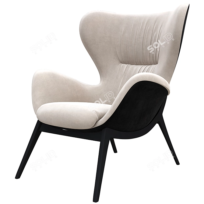 Nirvana High Back Lounge Chair - Luxury Comfort for Ultimate Relaxation 3D model image 3