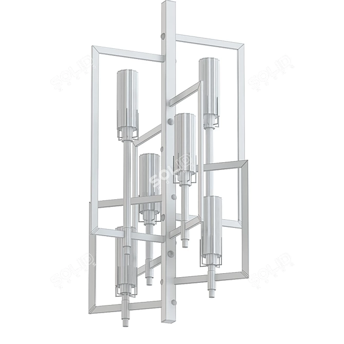 Geometric Chandelier: Vivaan 6-Light 3D model image 2