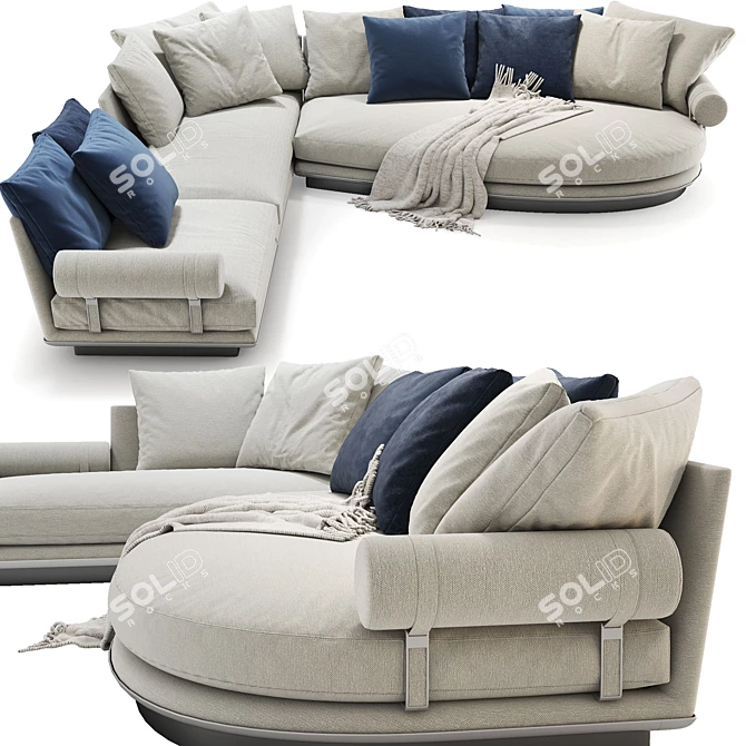 Modern B&B Noonu Corner Sofa 3D model image 1