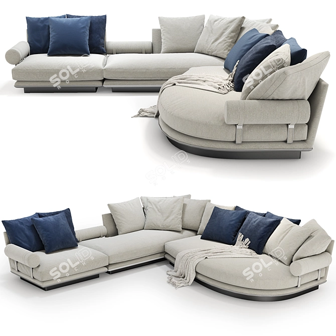 Modern B&B Noonu Corner Sofa 3D model image 2