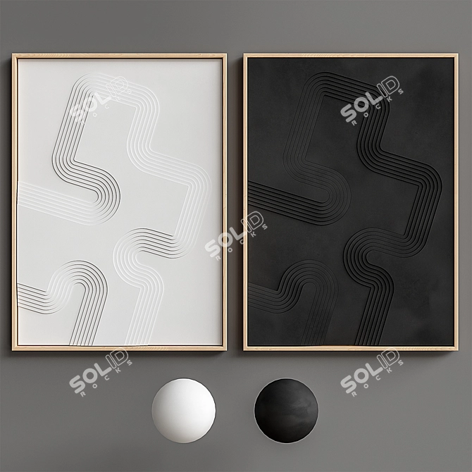 Relief Art Set 2: White Symmetry 3D model image 1