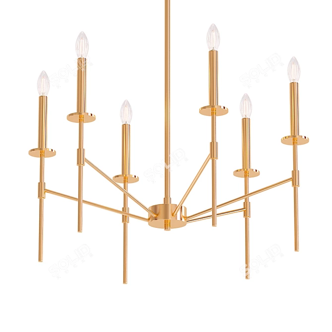 Elegant Brinley 6-Light Chandelier 3D model image 1