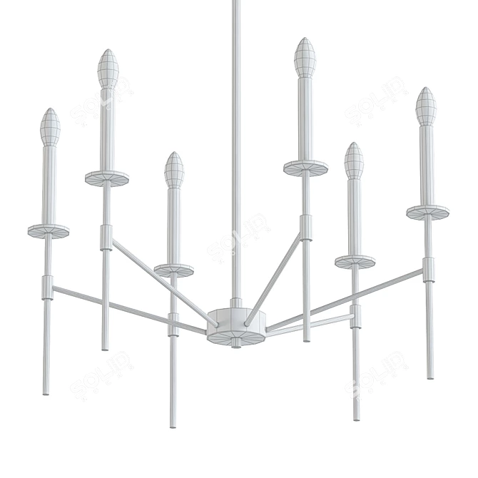 Elegant Brinley 6-Light Chandelier 3D model image 2