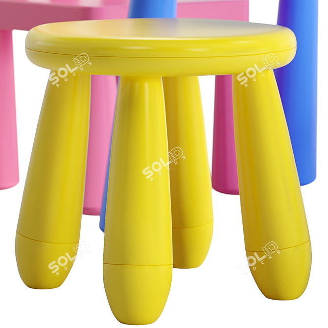 Mammut Kids Table Set 3D model image 1