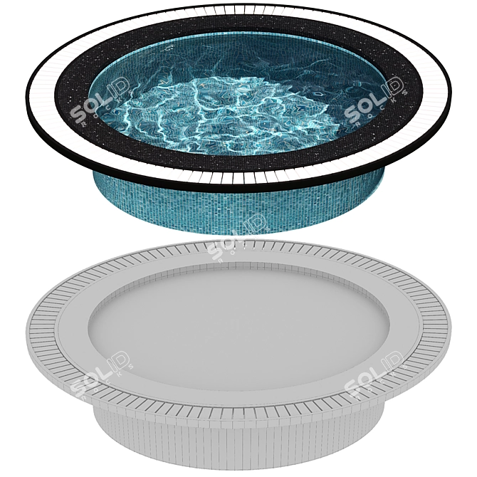 Modern Oval Pool: Visualize Water 3D model image 3