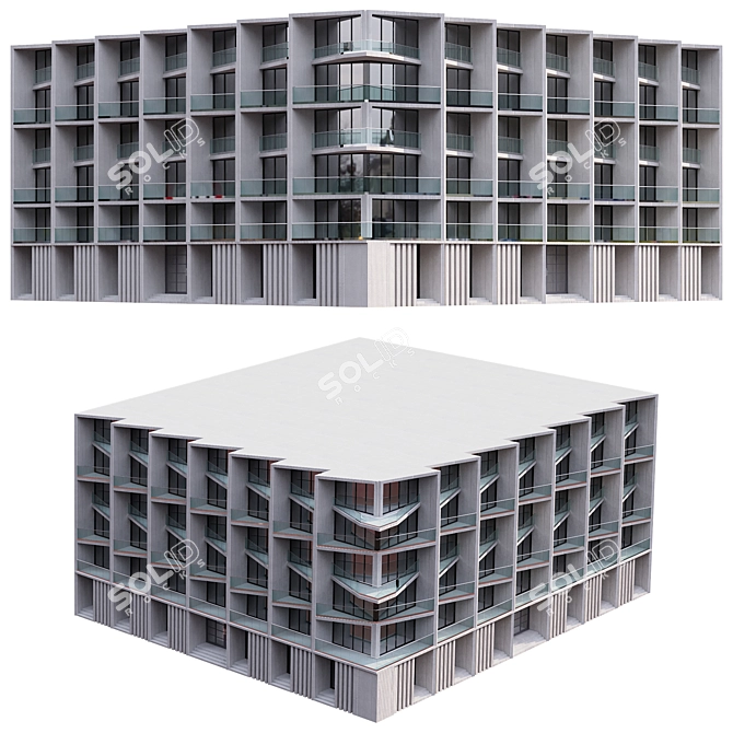 Parametric Residential Building Design 3D model image 1