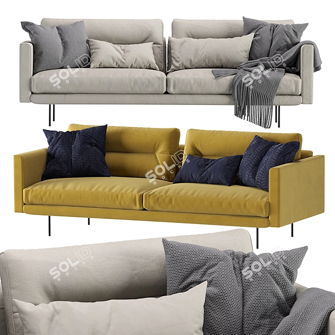 Luxury Leolux Albana Modern Sofa 3D model image 1