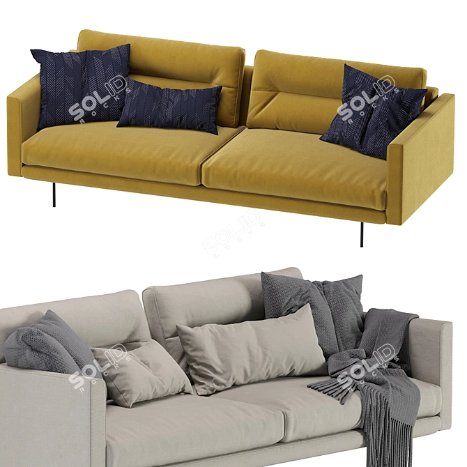 Luxury Leolux Albana Modern Sofa 3D model image 5