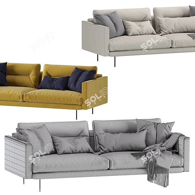 Luxury Leolux Albana Modern Sofa 3D model image 7